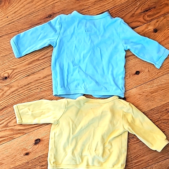 BUNDLE 0-3 month cardigans baby blue and yellow snap front - Picture 2 of 4